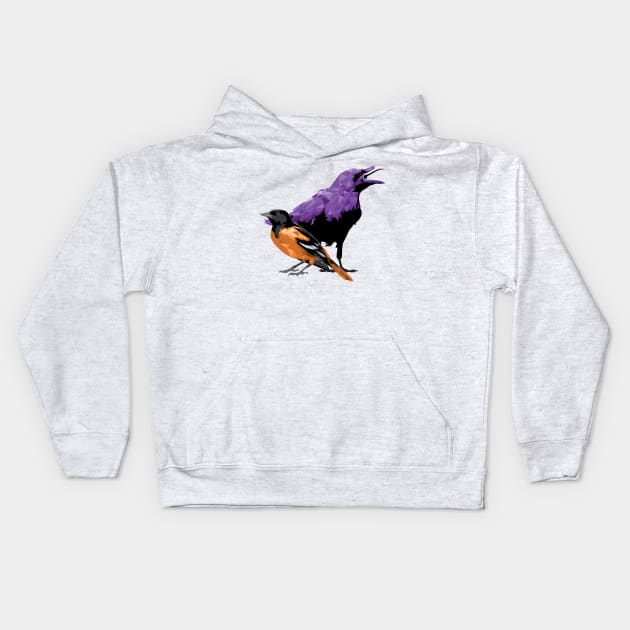 Baltimore Birds Kids Hoodie by polliadesign